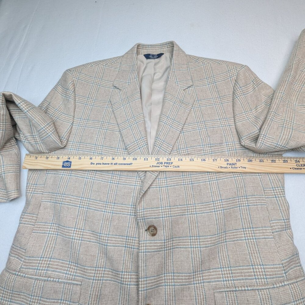 Ben Silver Charleston CreamGlen Plaid Cashmere Sport Coat Sz 43 R 100% Cashmere - Picture 9 of 13